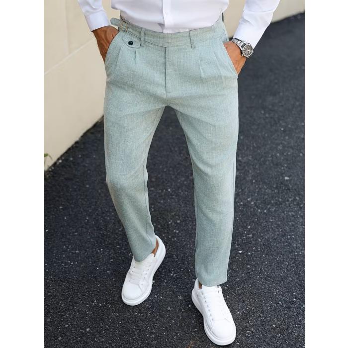 Herren-Stoffhose Elias, Slim Fit Leinenoptik