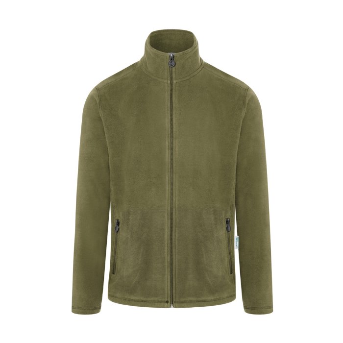 Herren Workwear Fleecejacke Warm-Up, aus nachhaltigem Material moosgrün