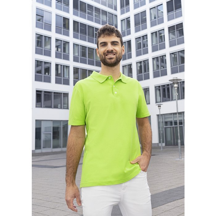 Herren Workwear Poloshirt Modern-Flair, aus nachhaltigem Material kiwi