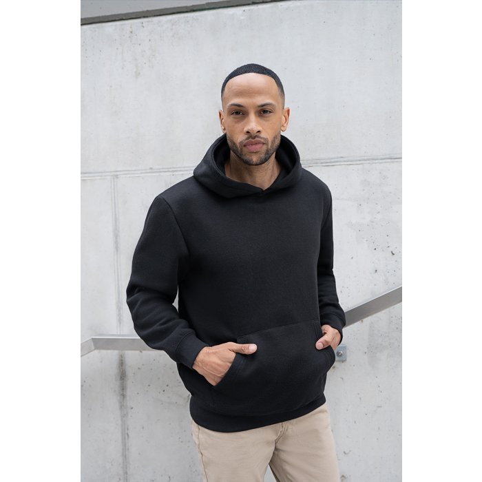 Herren Workwear Sweat Hoodie Soft-Face, aus nachhaltigem Material schwarz