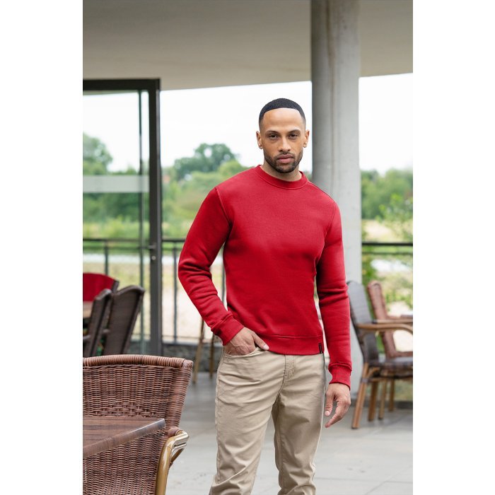 Herren Workwear Sweatshirt Soft-Face, aus nachhaltigem Material rot