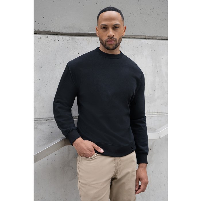 Herren Workwear Sweatshirt Soft-Face, aus nachhaltigem Material schwarz