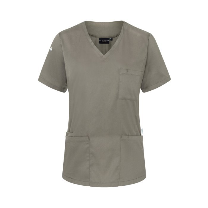 Kurzarm Damen-Schlupfkasack Essential, aus nachhaltigem Material salbei