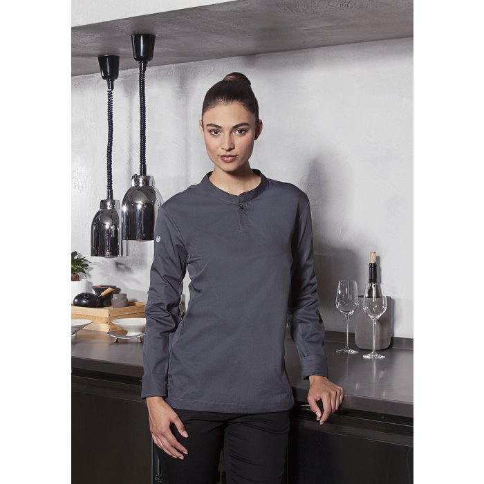 Langarm Damen-Arbeitsshirt Performance anthrazit
