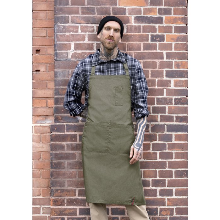 Latzschürze Denim-Style ROCK CHEF®-Stage2 vintage moss green