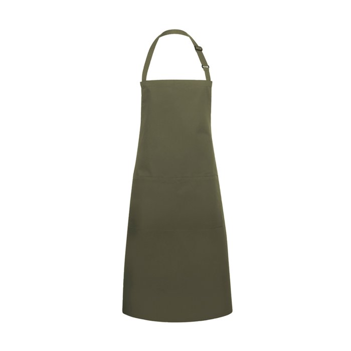 XXL-Latzschürze Basic in Übergröße mit Schnalle und Tasche moosgrün