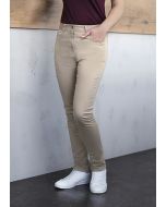 Damen 5-Pocket-Hose Classic-Stretch kieselbeige