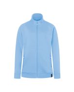 Damen Workwear Sweatjacke Soft-Face, aus nachhaltigem Material eisblau