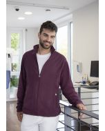 Herren Workwear Fleecejacke Warm-Up, aus nachhaltigem Material aubergine