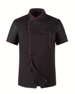 Kochjacke Kurzarm schwarz