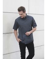 Kurzarm Kochjacke Modern-Look anthrazit