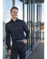 Langarm Herrenhemd Active-Stretch in Slim-Fit schwarz