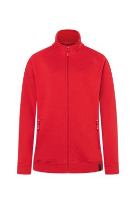 Damen Workwear Sweatjacke Soft-Face, aus nachhaltigem Material rot