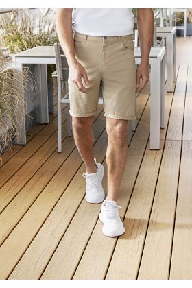 Herren 5-Pocket-Shorts Classic-Stretch kieselbeige