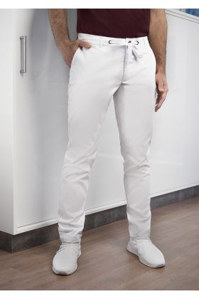 Herren Chinohose Modern-Stretch weiß