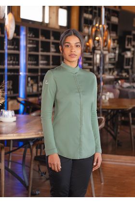 Langarm Damenkochjacke DIAMOND CUT® Avantgarde pastellgrün