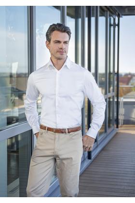 Langarm Herrenhemd Active-Stretch in Slim-Fit weiß